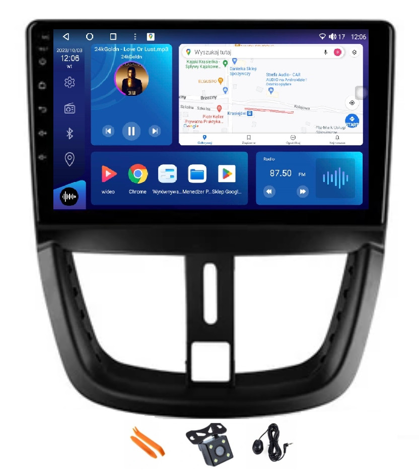 Radio Android Navigace Qled Carplay Lte Gps 256GB Peugeot 207 207 CC 06-15