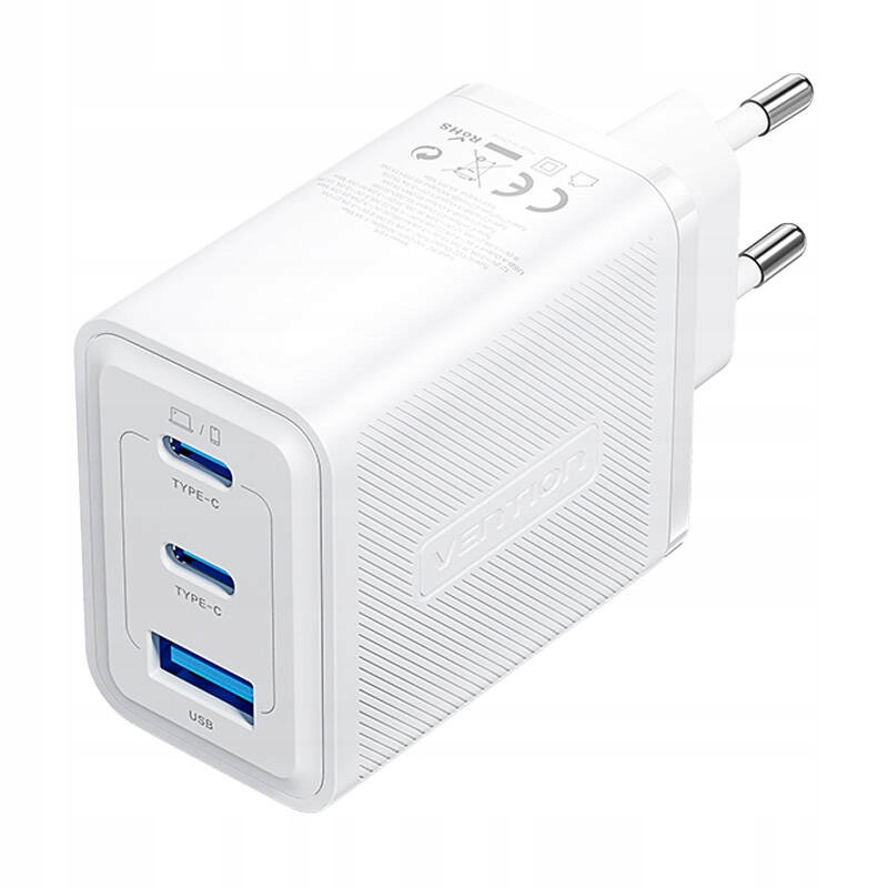 Nabíječka do sítě, Vention, FERW0-EU, 2xUSB-C, Usb-a, 65W/65W/30W, GaN