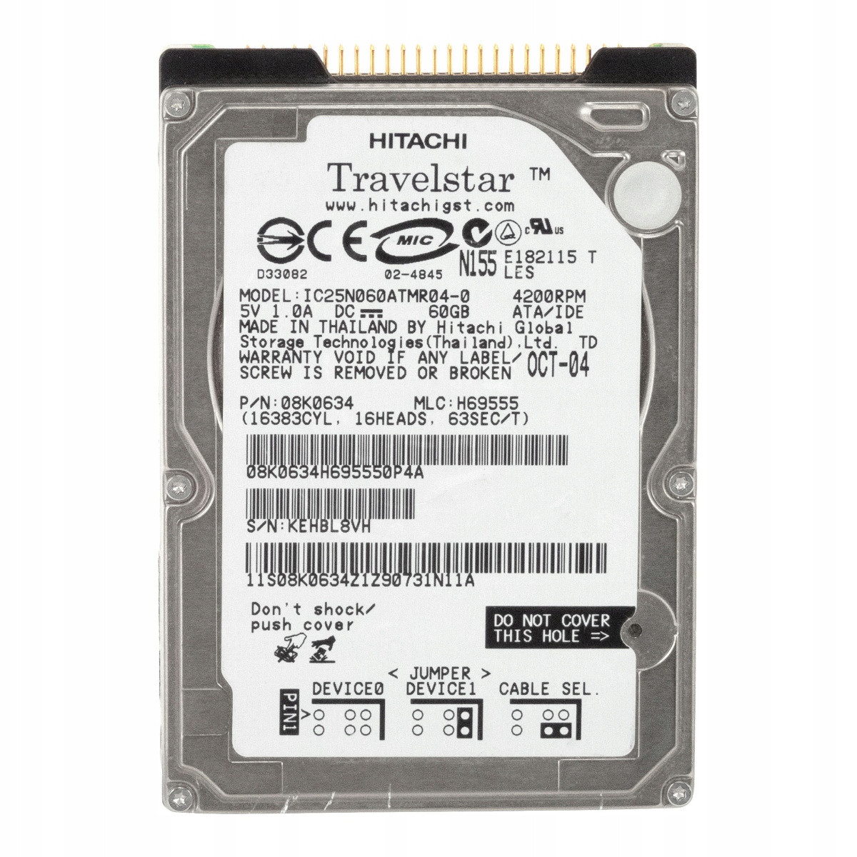 TravelStar 80GN 60GB Ata 4.2K 8MB 2.5'' IC25N060ATMR04-0