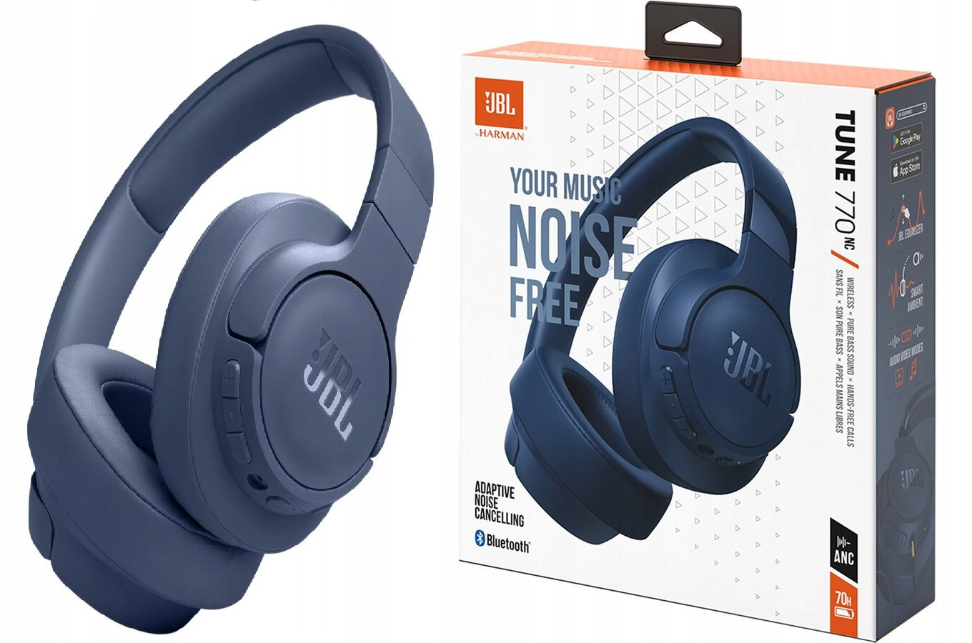 Jbl Bluetooth bezdrátová sluchátka přes uši Jbl Tune 720BT Modrá