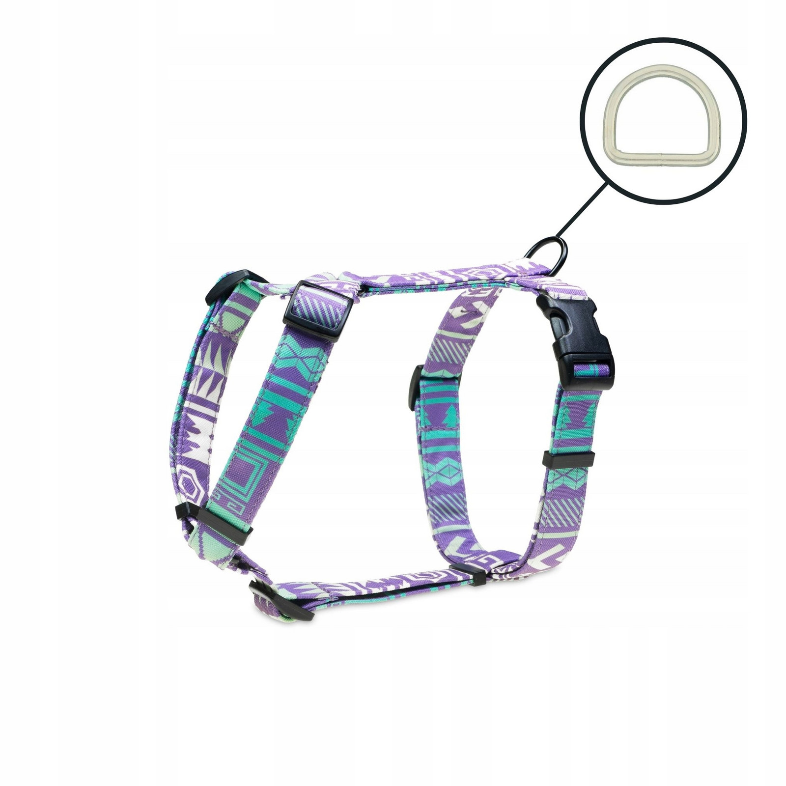 Postroj guard vycházkový pro malého psa barevný fialový L XL aztec