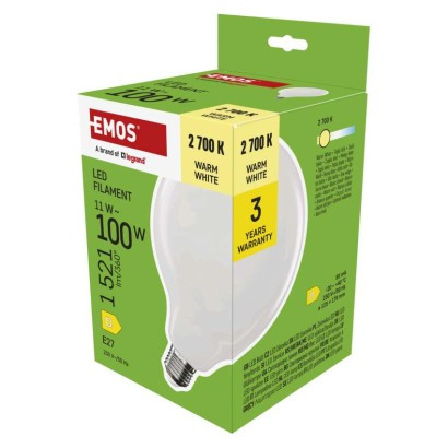 EMOS LED žárovka Filament G125 / E27 / 11 W (100 W) / 1521 l