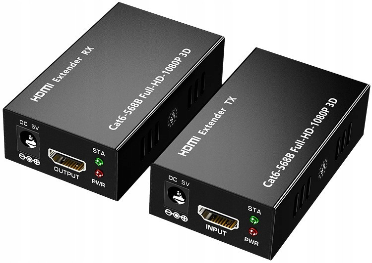 Prodlužovací kabel Hdmi Vysílač přijímač transmitter 1080P Hd Ethernet Cat6 60m