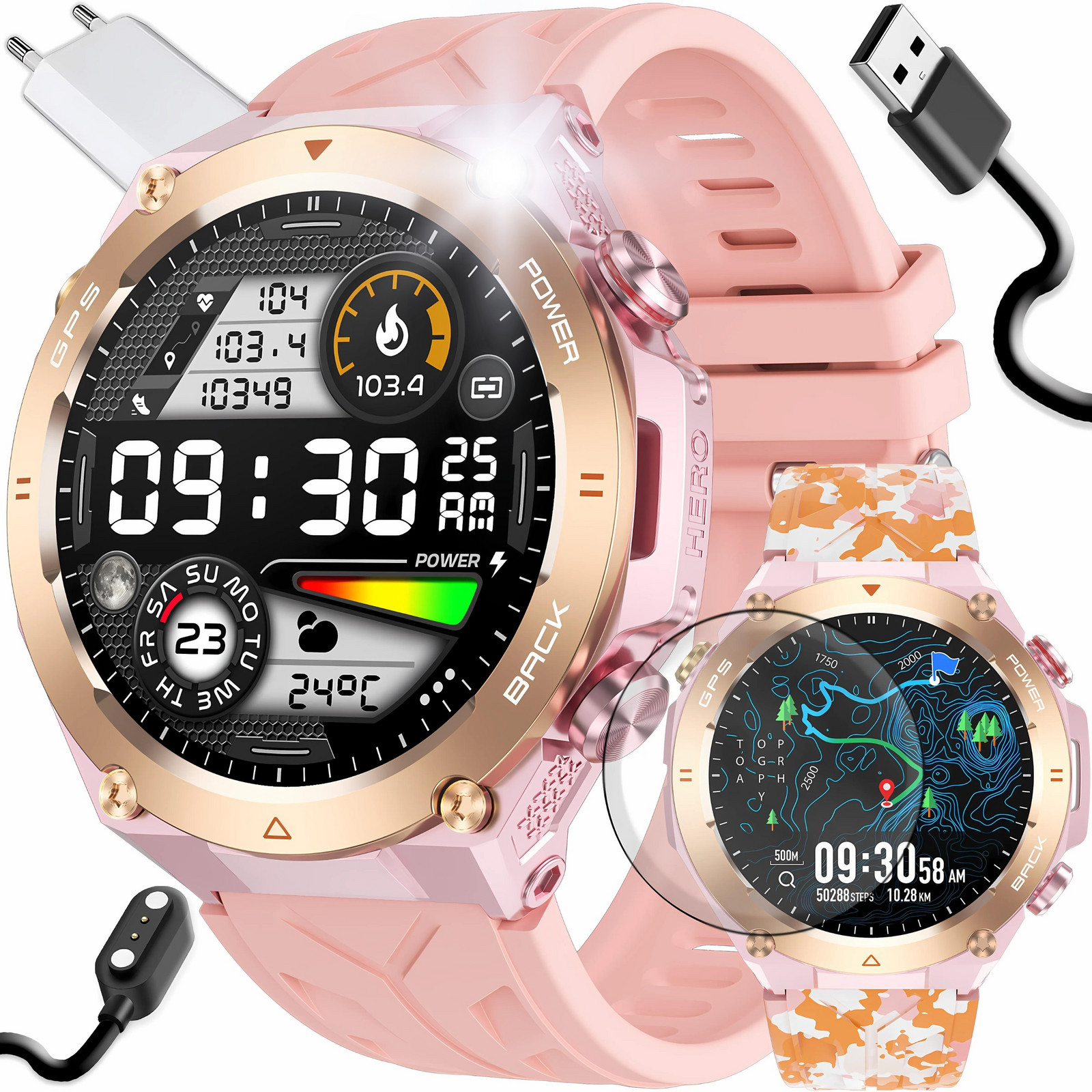 Chytré Hodinky Dámské Gps Voděodolné Sport Smart Watch Hovory Puls Bp Menu Pl