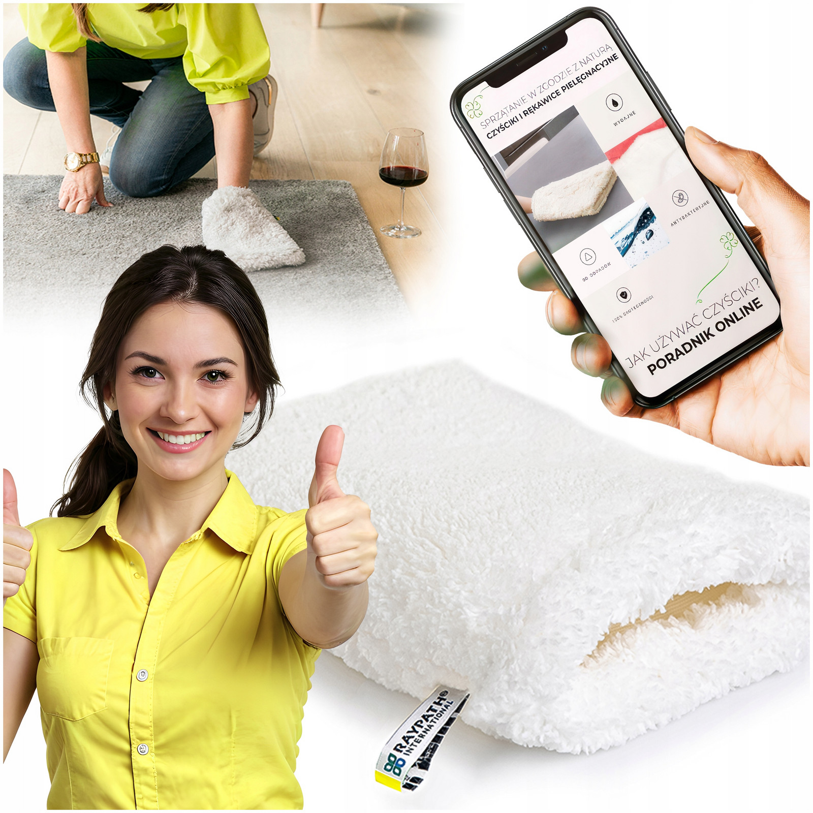 Raypath Rukavice Bílá Nova Na Čalounění Koberců Gauč S Nanostříbrem vel. M