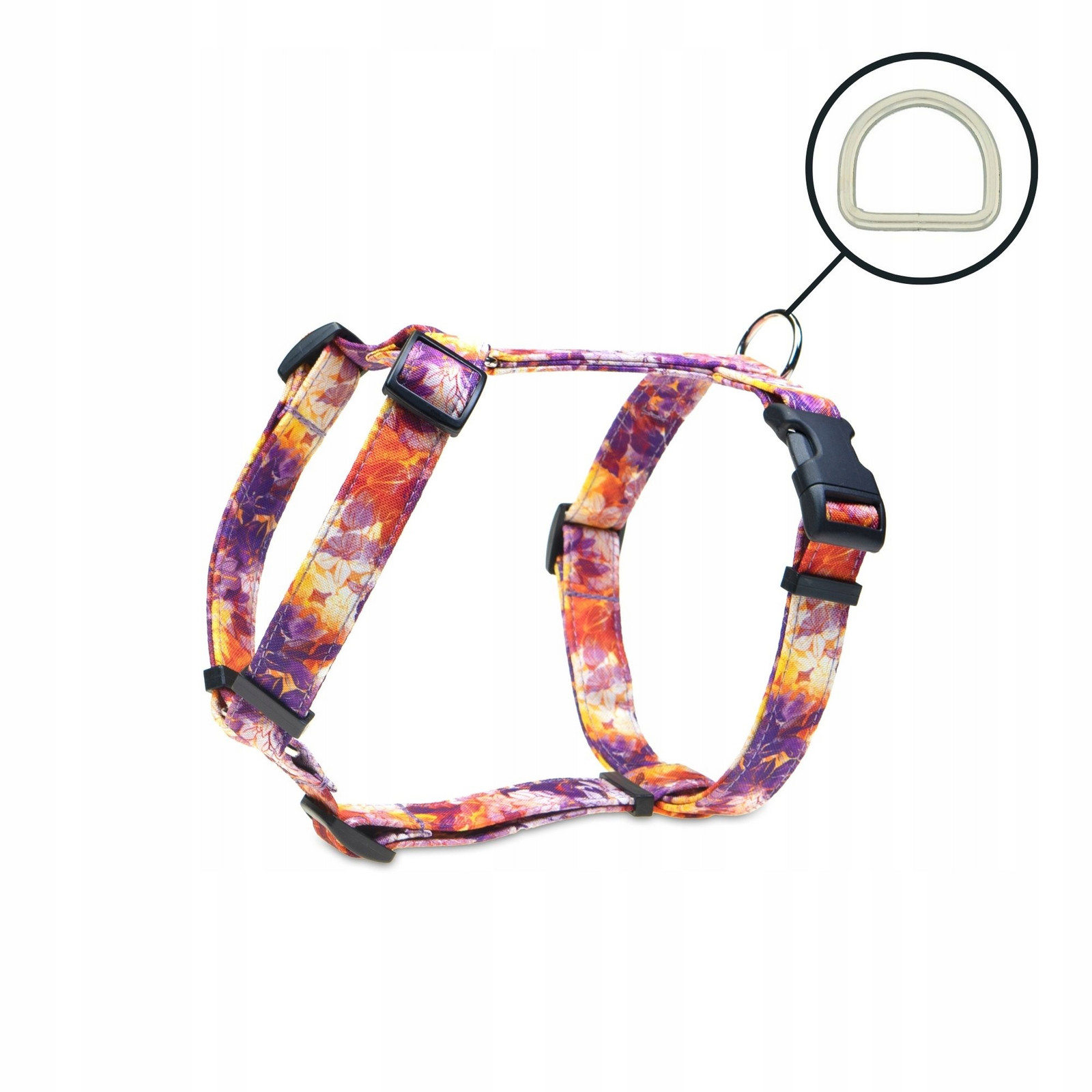 Postroj guard vycházkový pro malého psa barevné vzory podzimní květiny L XL