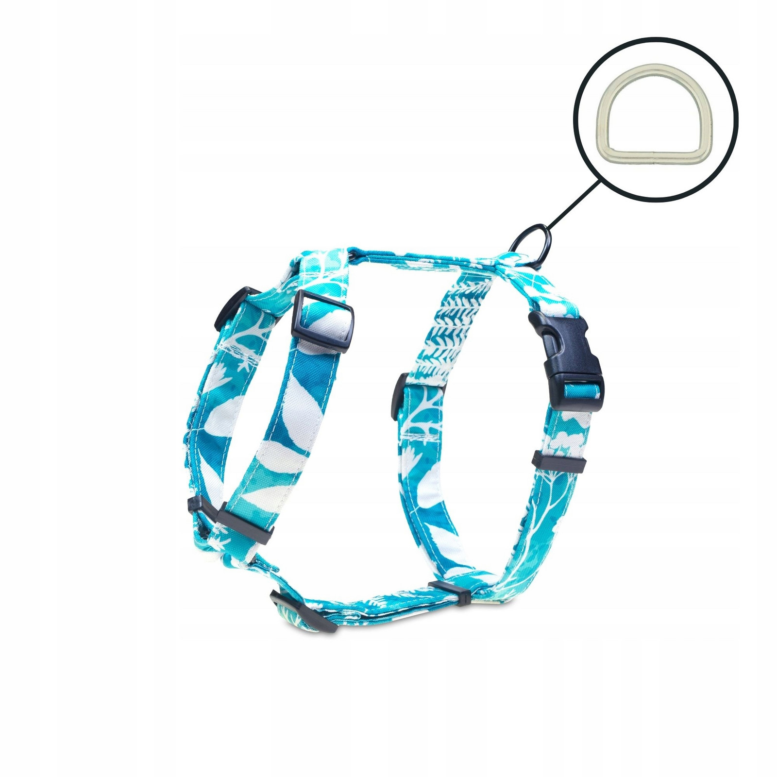 Postroj guard vycházkový pro velkého psa barevné vzory mátové rostliny Xs