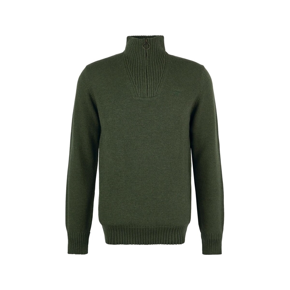 Barbour  Essential Wool Halp Zip Jumper - Mid Olive  Zelená