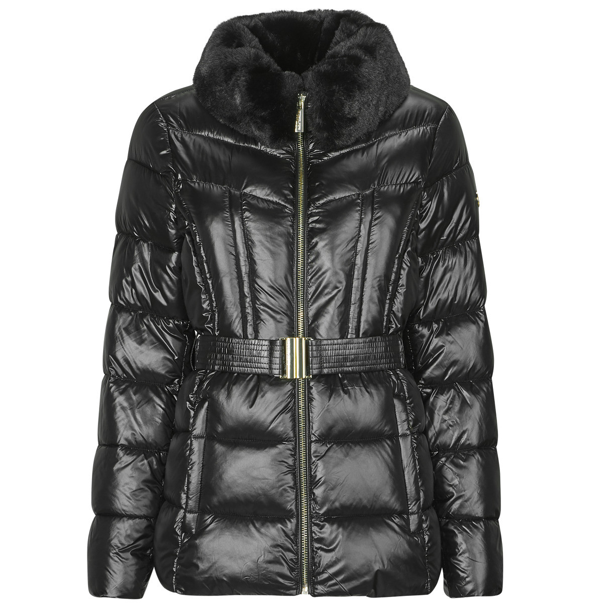 MICHAEL Michael Kors  PACKABLE JACKET W FX FUR TRIM  Černá