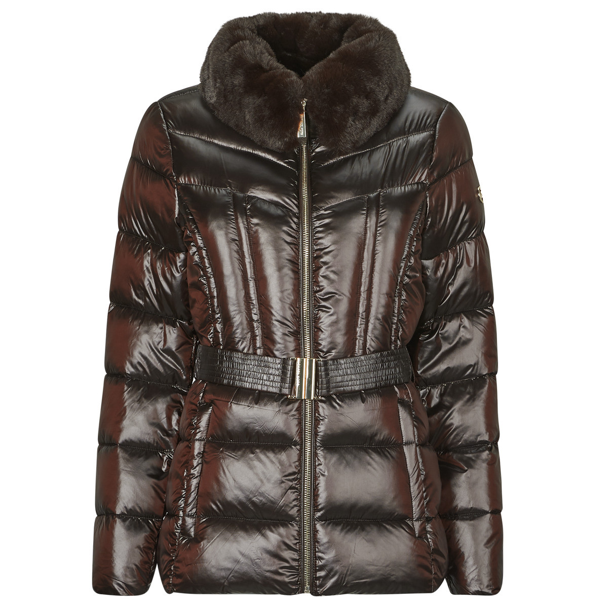 MICHAEL Michael Kors  PACKABLE JACKET W FX FUR TRIM  Hnědá