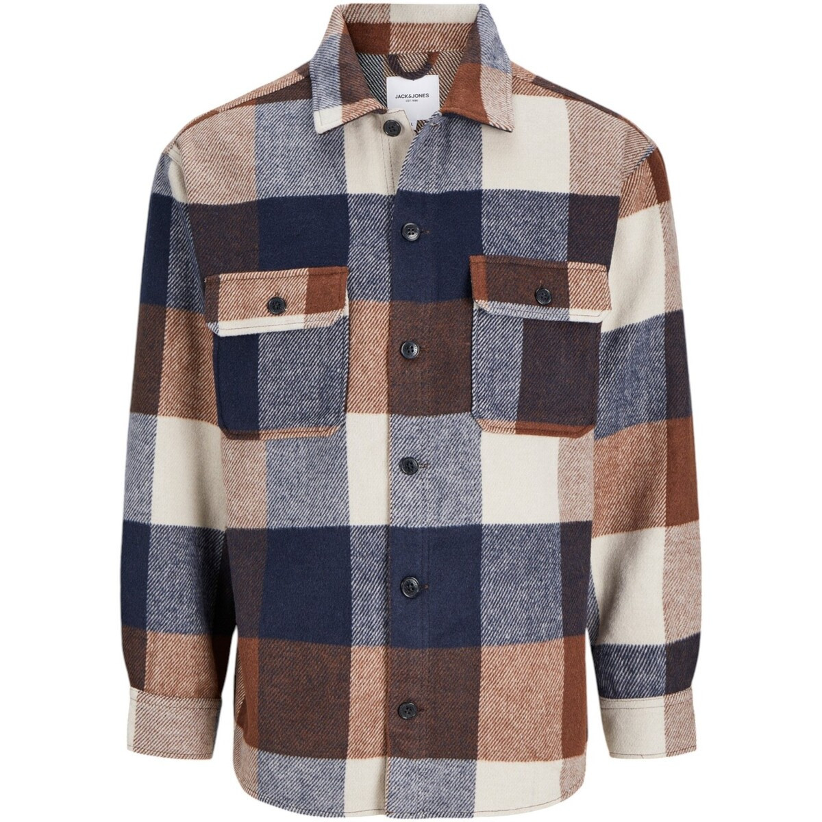 Jack & Jones  Jjebradley Ollie Ls Noos 12257199  Modrá