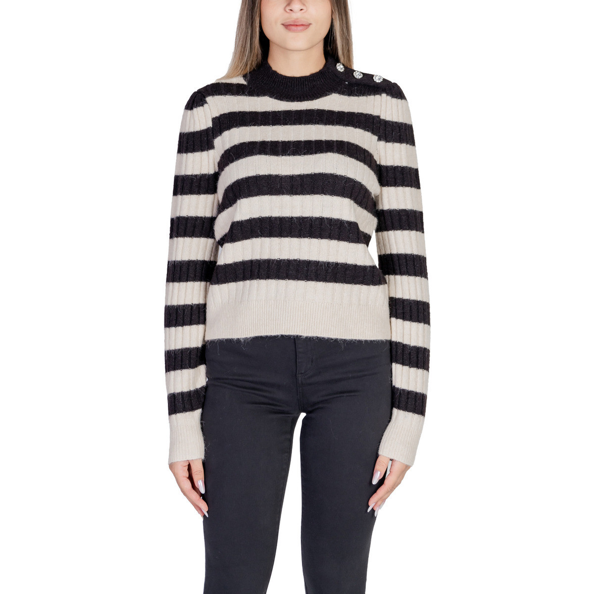 Vero Moda  VMELYA LS HIGHNECK PULLOVER GA BOO 10310901  Béžová