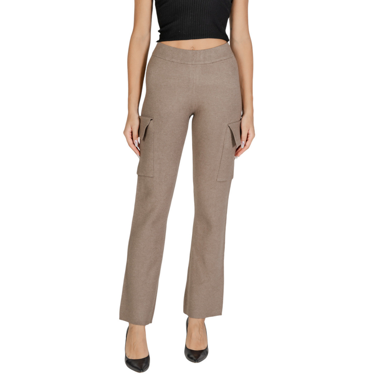 Vila  VICASSIE CARGO KNIT PANTS 14098878  Béžová