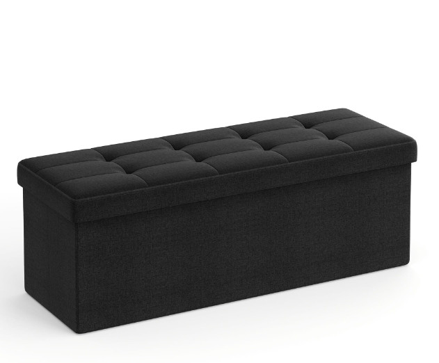 Taburet s úložným prostorem OTTOMAN 110x38 cm, černý