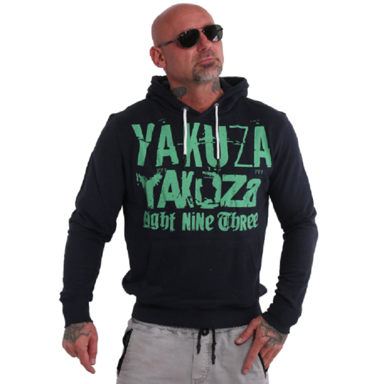 Mikina s kapucí Yakuza Spine - černá, 5XL