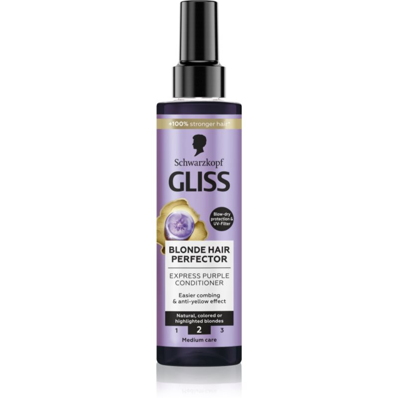 Schwarzkopf Gliss Blonde Hair Perfector bezoplachový kondicionér neutralizující žluté tóny 200 ml