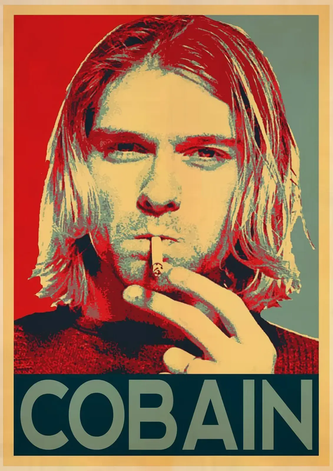 Barevný plakát Kurt Cobain