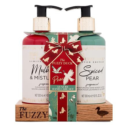 Baylis & Harding The Fuzzy Duck Peace Luxury Hand Care Set : tekuté mýdlo Mulberry & Mistletoe 300 ml + tělové mléko Spiced Pear 300 ml unisex