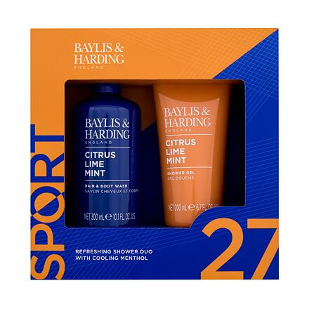 Baylis & Harding Citrus Lime Mint Refreshing Shower Duo : sprchový gel na tělo a vlasy 300 ml + sprchový gel 200 ml pro muže