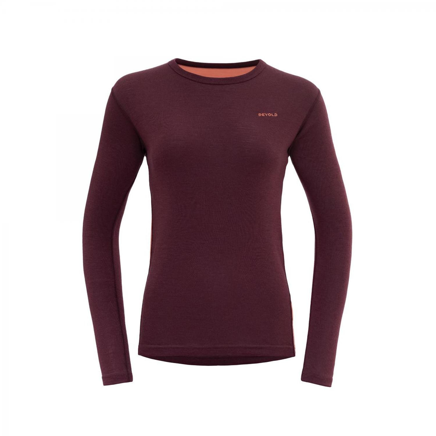 Dámské funkční triko Devold Multi Sport Merino 190 Shirt Wmn Velikost: S / Barva: vínová