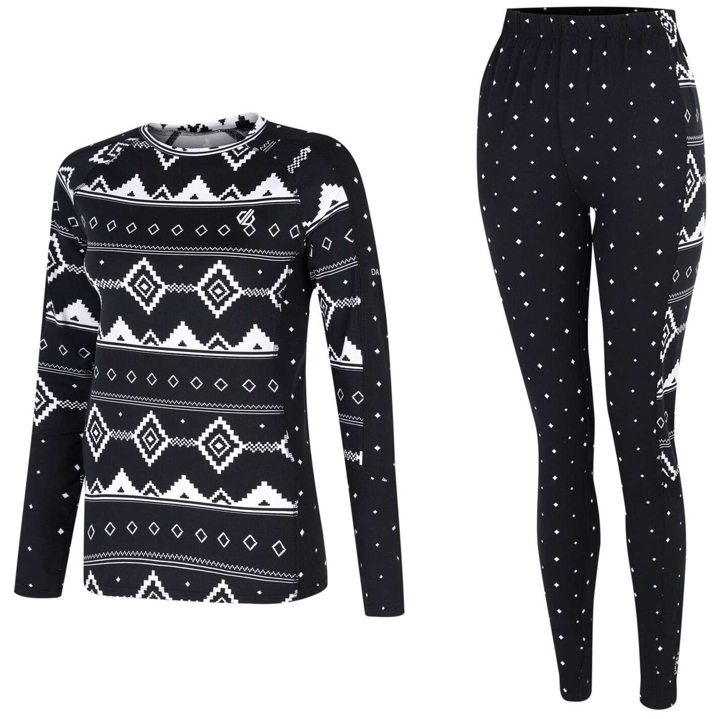 Dámské funkční prádlo Dare 2b W Exchange IV Baselayer Set Velikost: XS / Barva: černá/bílá