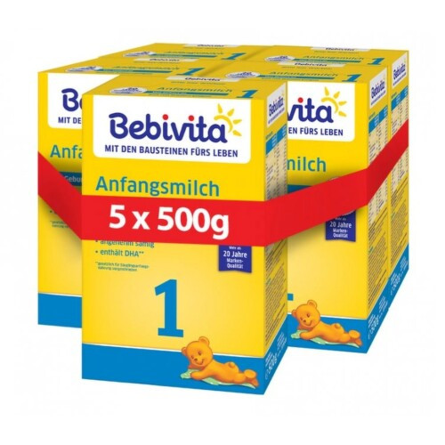 Bebivita 1 mléčná kojenecká výživa 0+m 5x500g