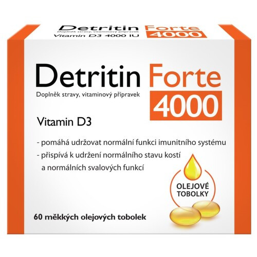 Detritin Forte Vitamin D3 4000 IU 60 měkkých tobolek