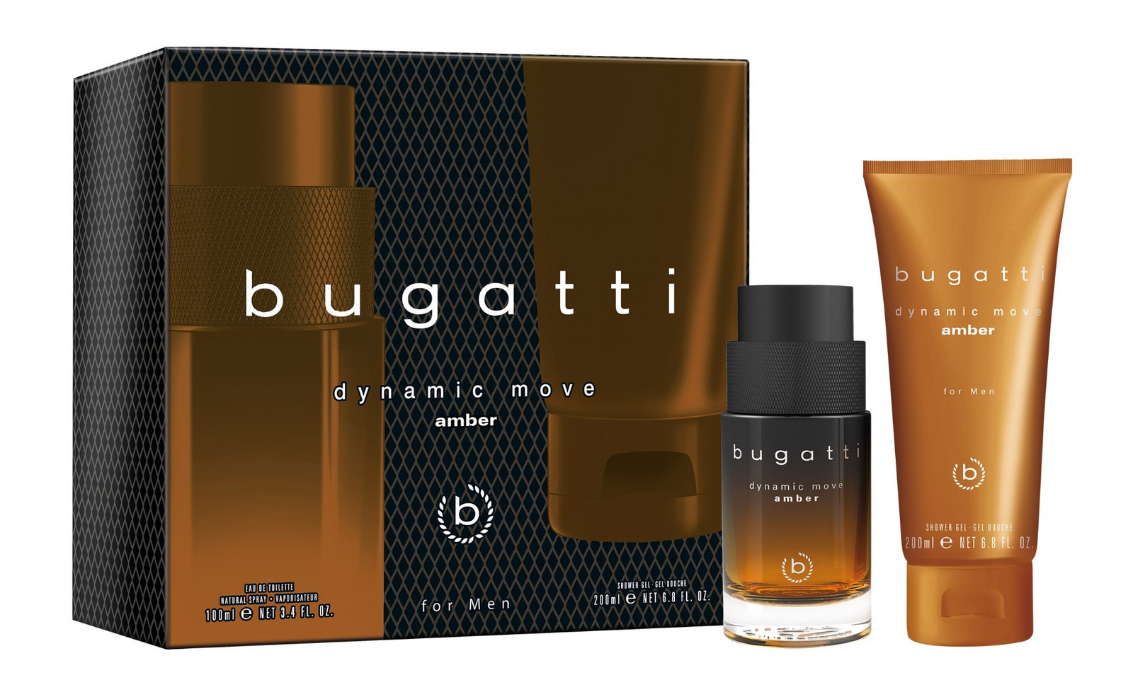 Bugatti Dynamic Move Amber dárkový set pro muže 2 ks