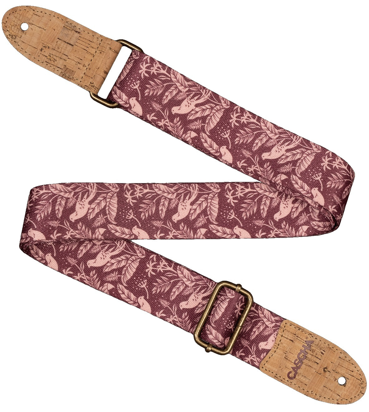 Cascha CUS-VC1 Ukulele Strap Vegan Cork - Mauve Birds