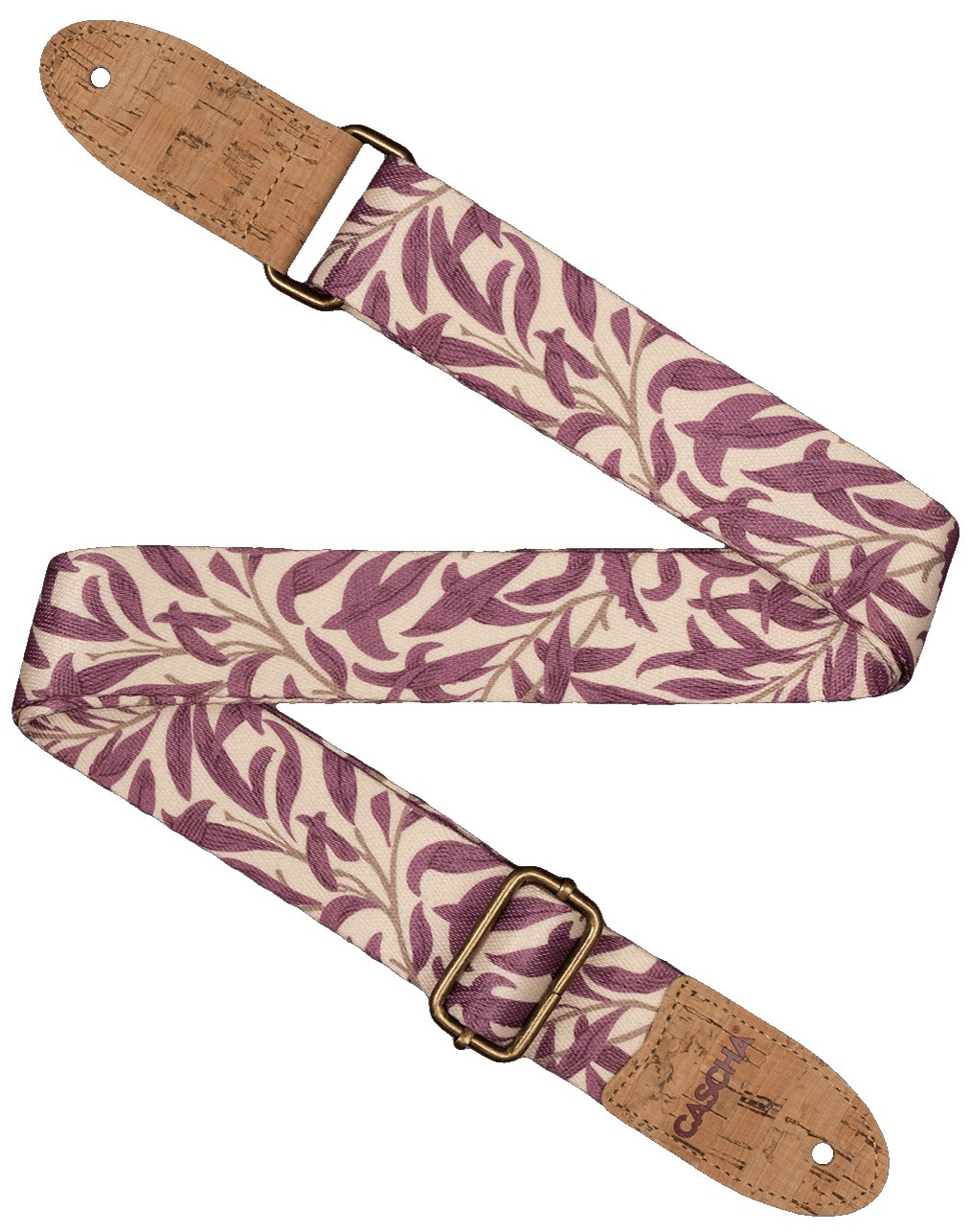 Cascha CUS-VC4 Ukulele Strap Vegan Cork - Mauve Leaves