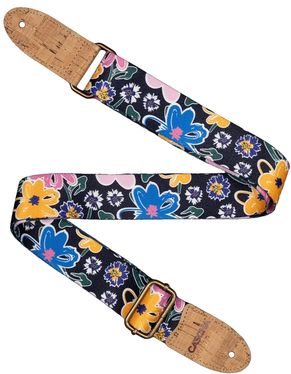 Cascha CUS-VC5 Ukulele Strap Vegan Cork - Floral Sketch