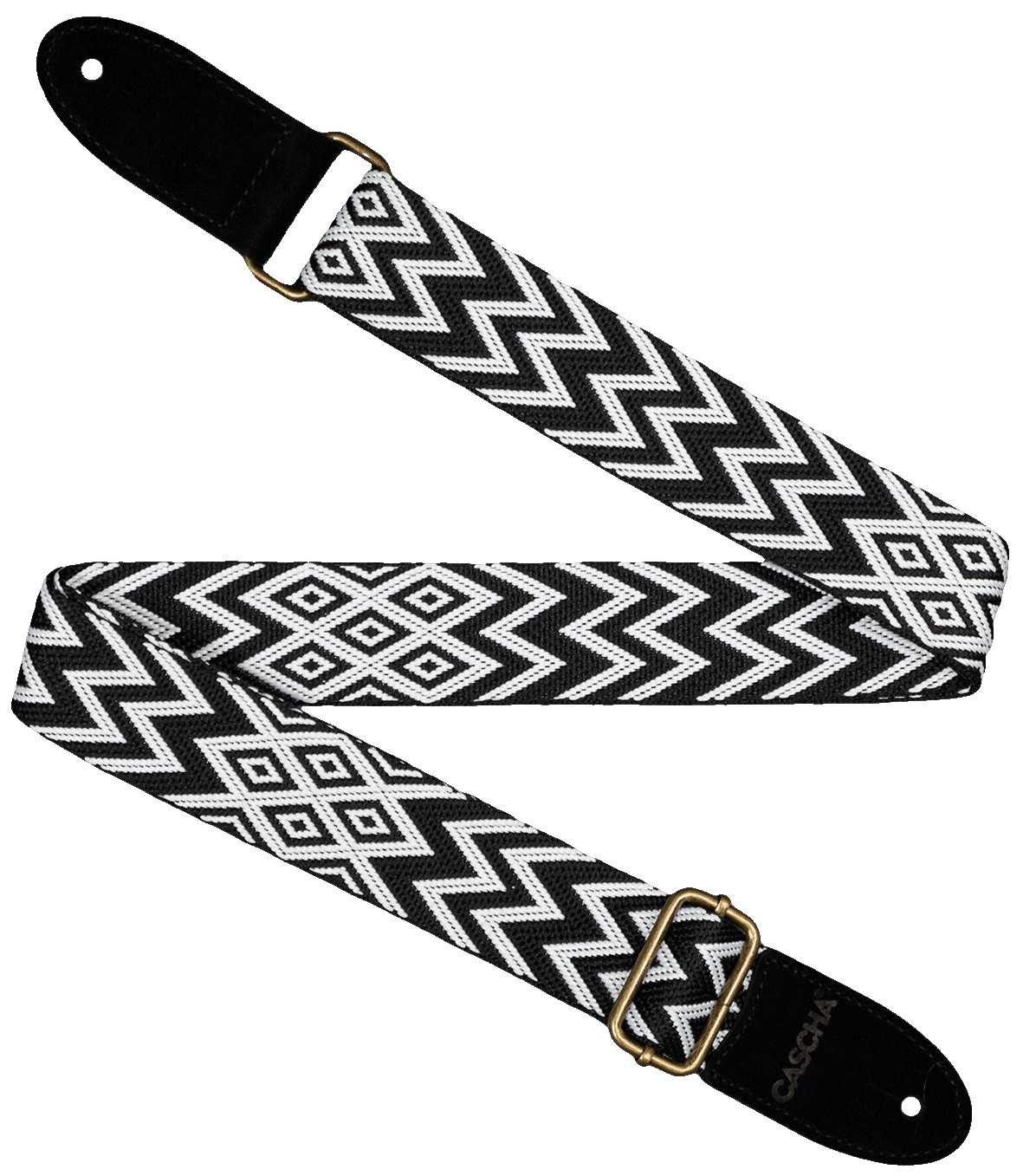 Cascha CUS-JW1 Ukulele Strap Jacquard - Ethnic Black & White