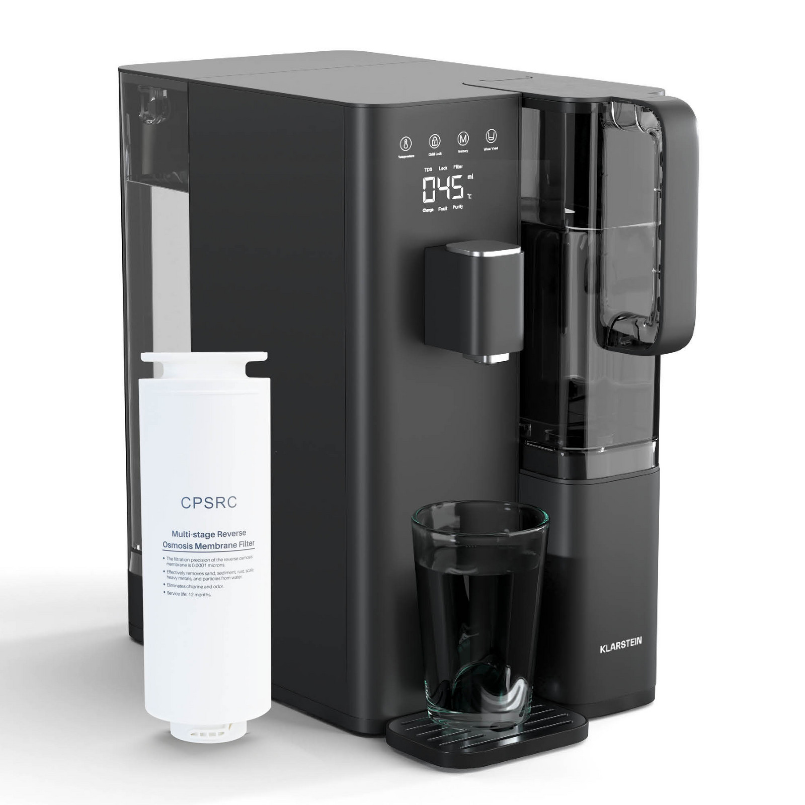 Klarstein VitalPour vodní filtr | 5-stupňový filtr | reverzní osmóza | 5 l nádrž | dotykový | mobilní | 3 sekundy