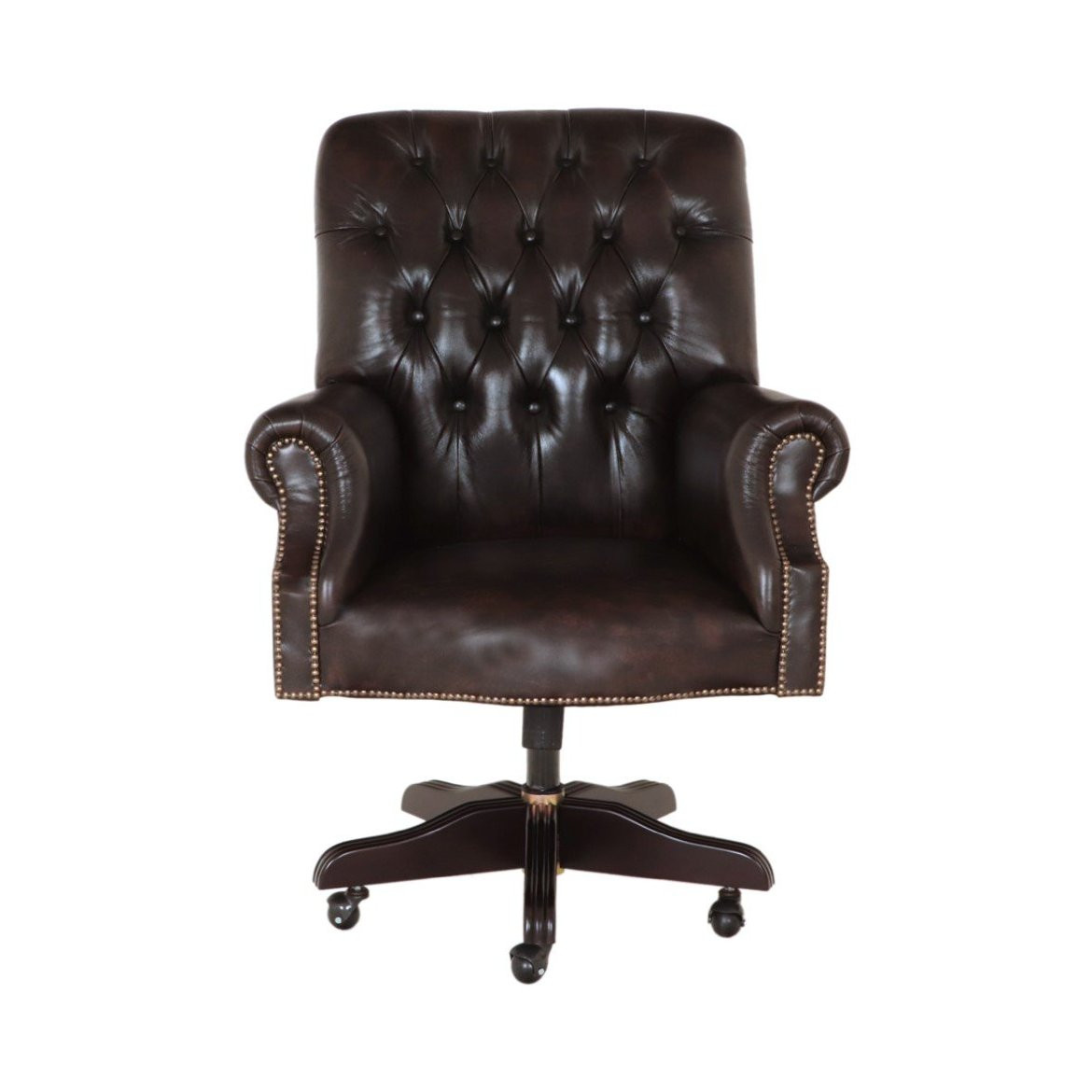 indickynabytek.cz - Kancelářská židle Chesterfield Office chair z pravé hovězí kůže Brown