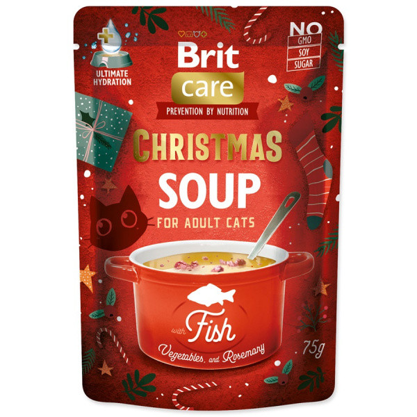 Kapsička Brit Care Cat Christmas rybí polévka se zeleninou a rozmarýnem 75g