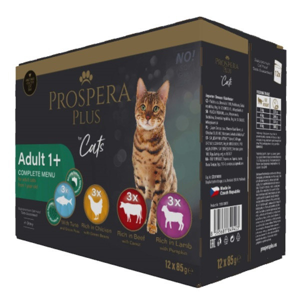 Kapsičky Prospera Plus Cat Adult 1+ Multipack 12x85g