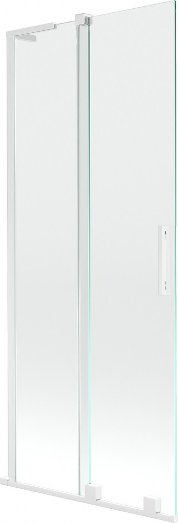 MEXEN/S Velar L dvoukřídlá posuvná vanová zástěna 80 x 150 cm, transparent, bílá 896-080-003-01-20