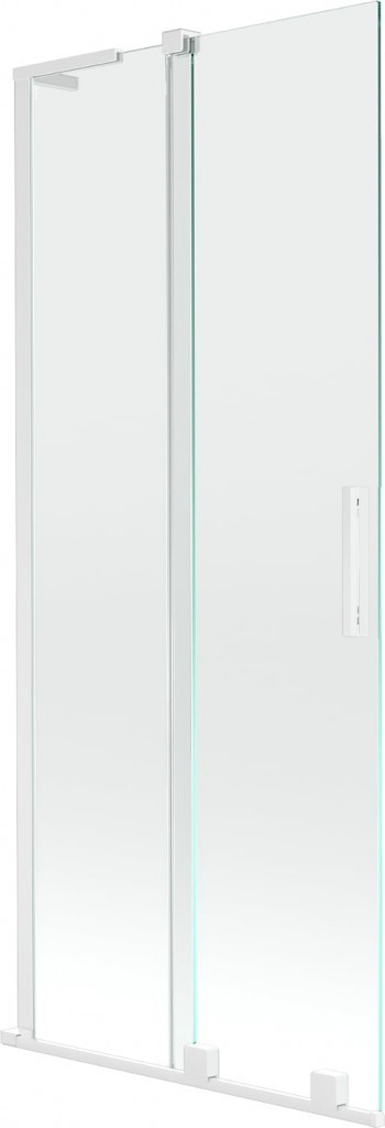 MEXEN/S Velar L dvoukřídlá posuvná vanová zástěna 85 x 150 cm, transparent, bílá 896-085-003-01-20