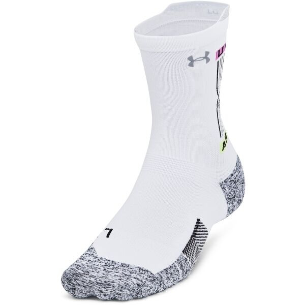 Under Armour ARMOURDRY RUN CUSHION 1PK MID Unisex ponožky, bílá, velikost