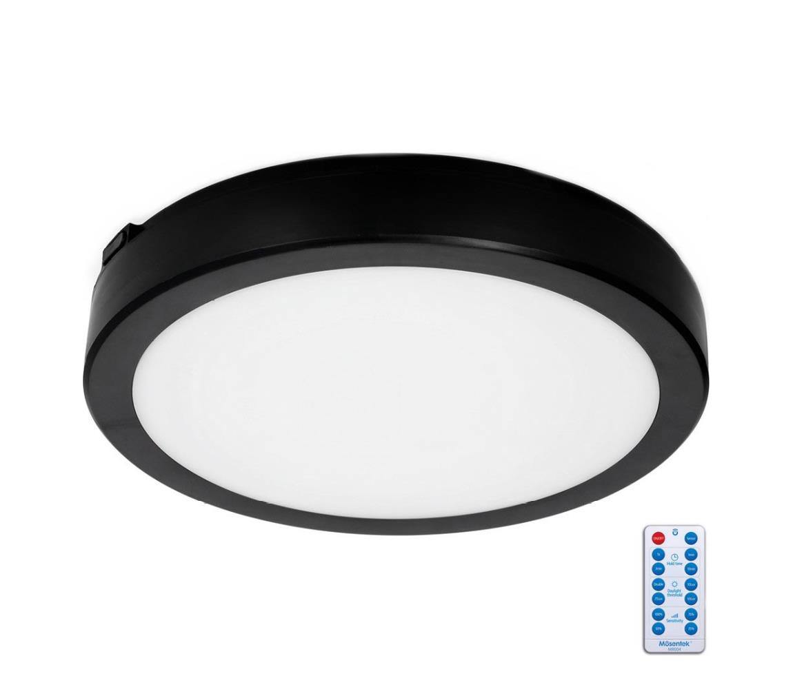 LED Koupelnové stropní svítidlo se senzorem NAIROS LED/18W/230V IP65 černá + DO