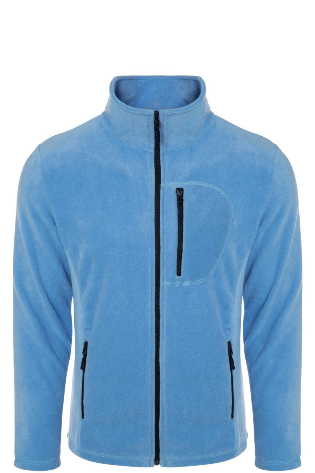 24601 Dewberry 5 Pocket Outdoor Full Zipper Fleece Jacket-LIGHT BLUE