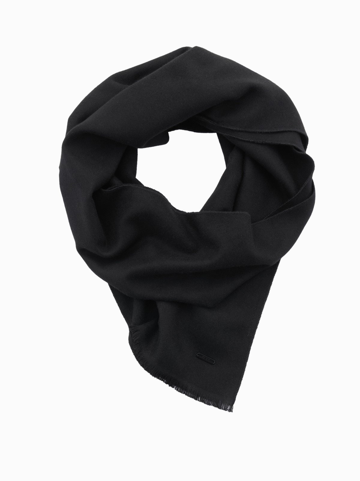 Ombre Monochrome men's scarf with tassels - black