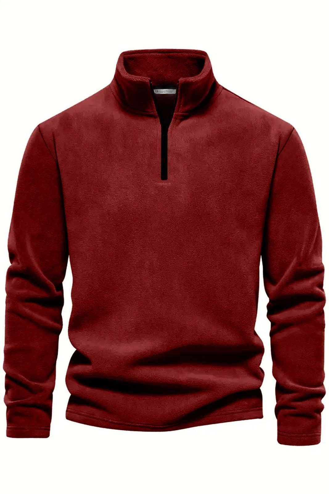 49143 Dewberry Half Zipper Stand Collar Mens Fleece-BORDEAUX