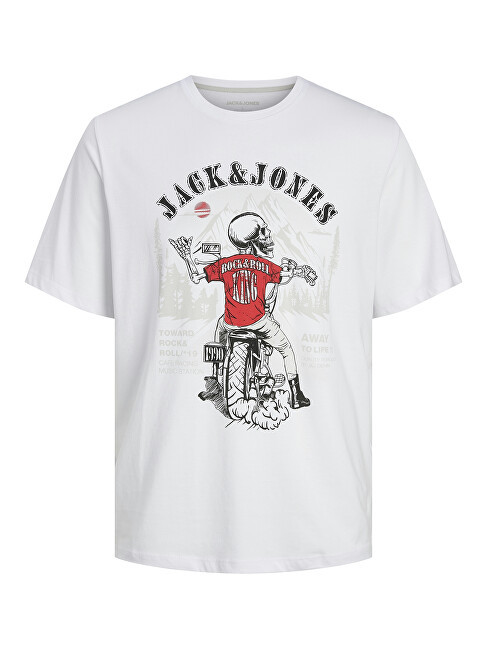 Jack&Jones Pánské triko JJSKULL Standard Fit 12256782 White S