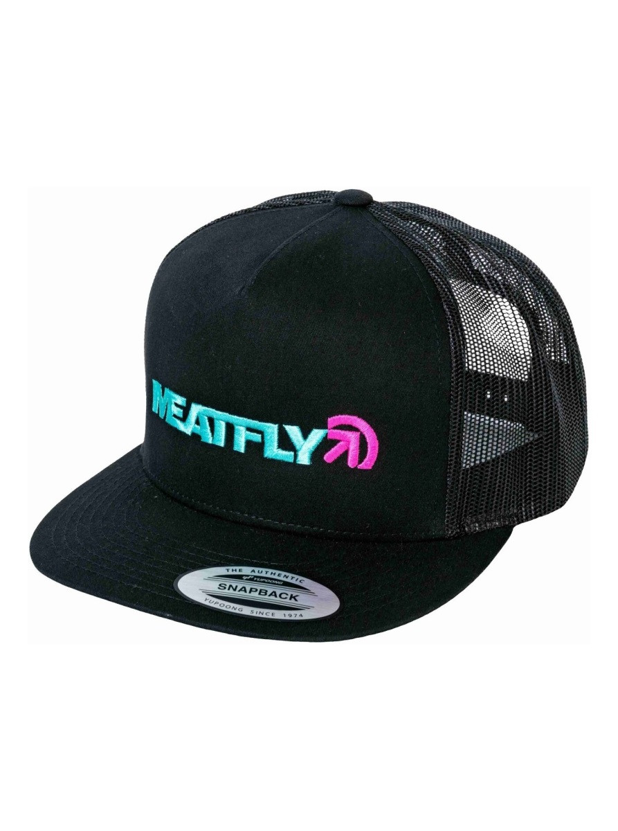 Kšiltovka meatfly percy trucker snapback černá/tyrkysová one size