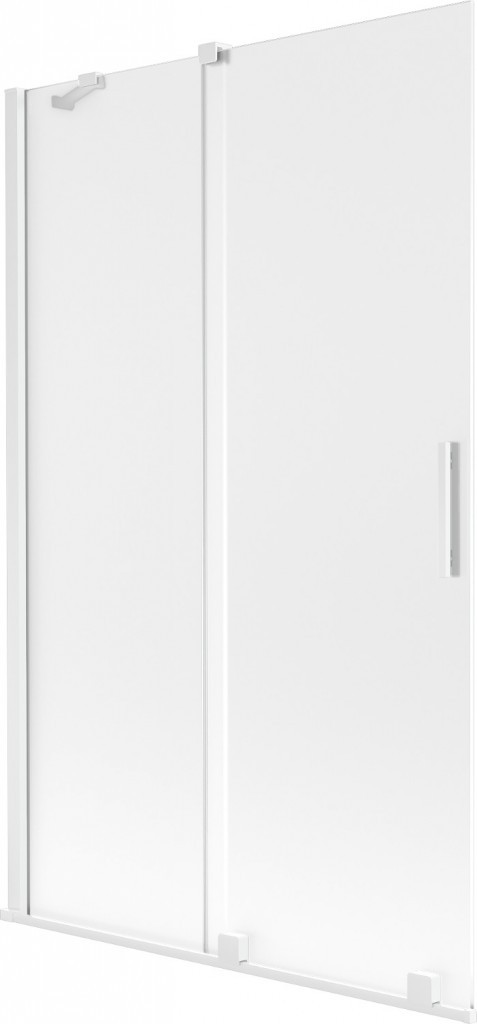 MEXEN/S Velar dvoukřídlá posuvná vanová zástěna 110 x 150 cm, dekor, bílá 896-110-000-31-20