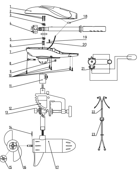 Lodní elektromotor Rhino VX - náhradní díl 44 9925716 - Vrtula 3 listá VX44/54