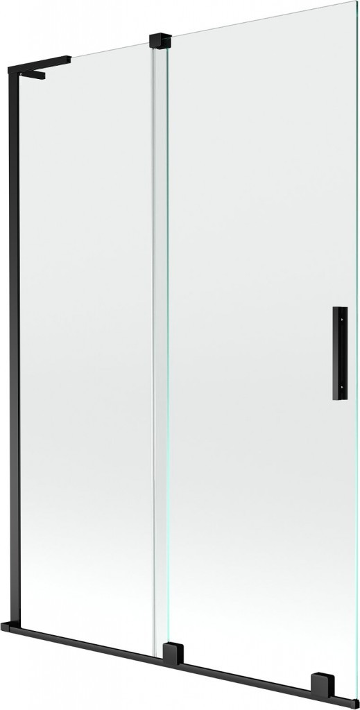 MEXEN/S Velar L dvoukřídlá posuvná vanová zástěna 120 x 150 cm, transparent, černá 896-120-003-01-70