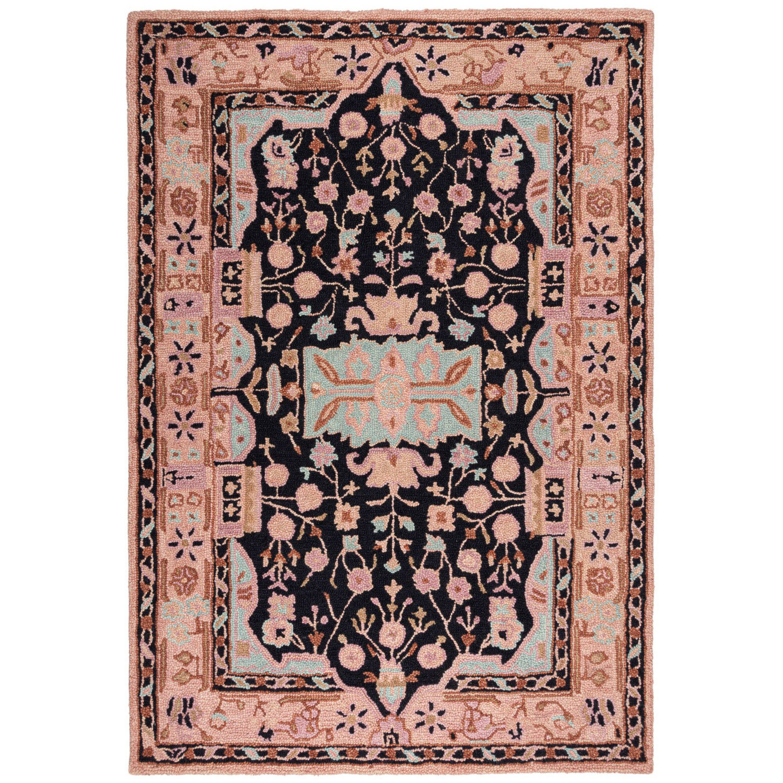 Kusový koberec Wool Loop Blossom Pink/Black - 120x170 cm Flair Rugs koberce
