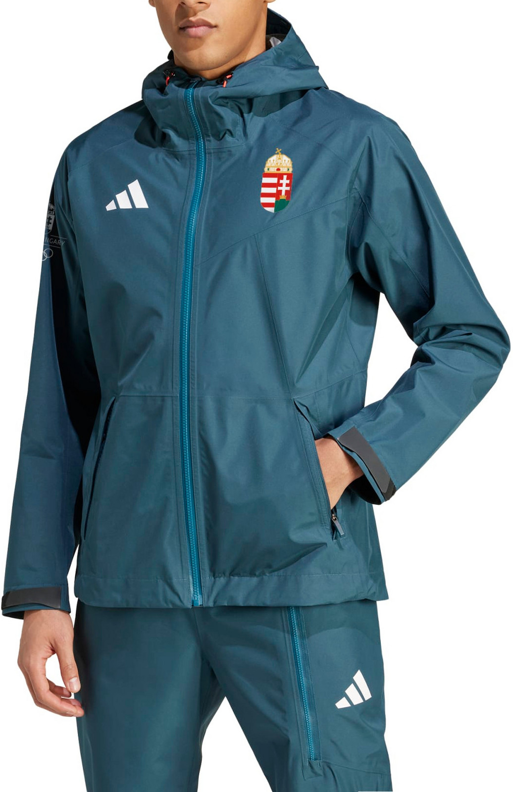 Bunda s kapucí adidas TEAM H RAIN JKT